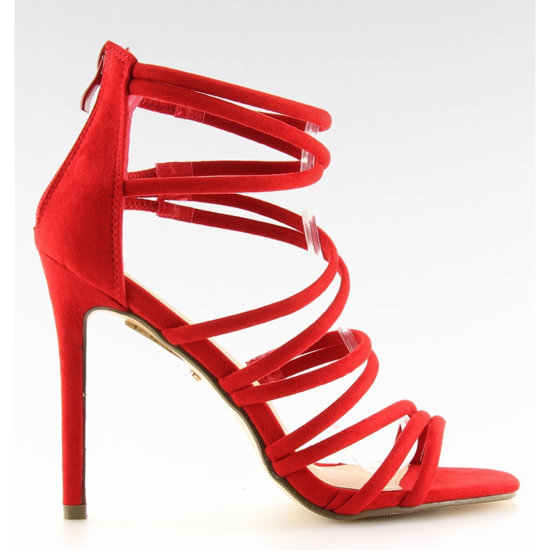 Crvene sandale na visokoj potpetici LE039 Crvena