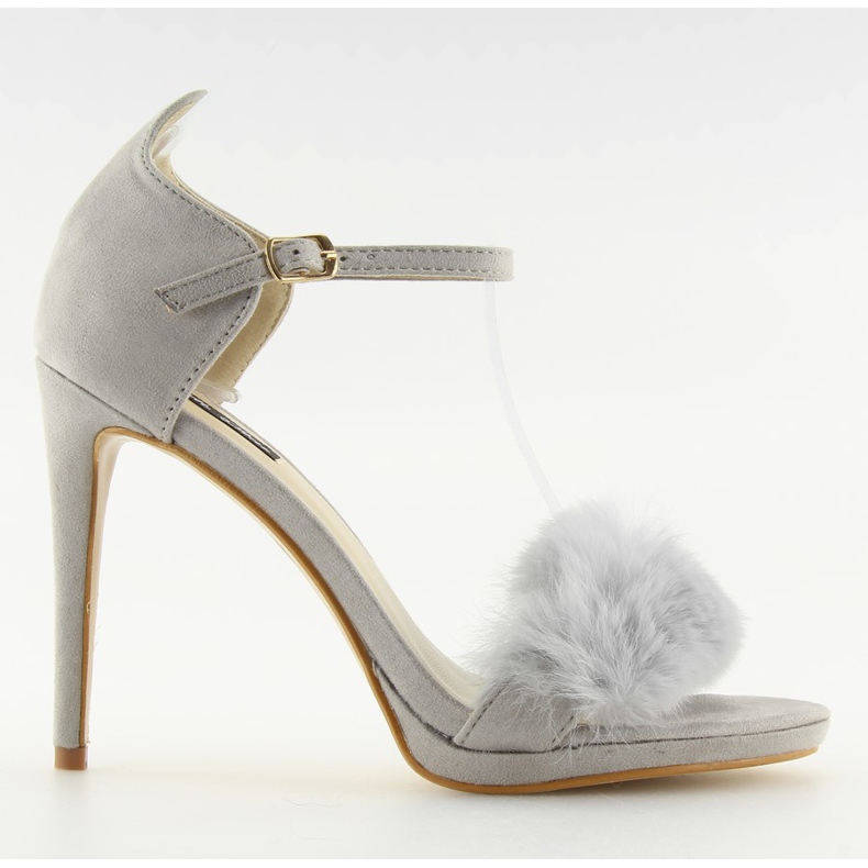 Sive sandale na sivu L6120 Sivu visoku petu siva