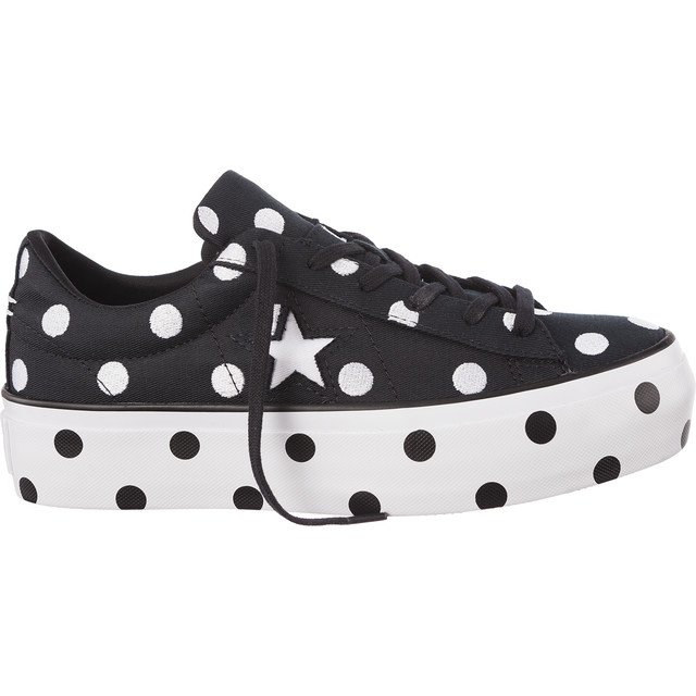 Converse C560695 platforma s jednom zvjezdicom bijela crno