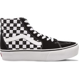 Vans Sk8 Hi Platforma 2 Qxh Checkerboard True White bijela crna