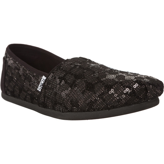 Toms Sequin Glitz ženske Alpargata 925 crno