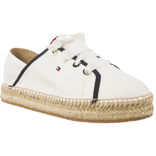 Tommy Hilfiger Metallic Lace Up Espadrille 121 bijela
