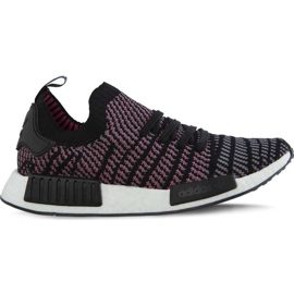 Adidas Nmd R1 Stlt Primeknit Core Black Grey Four Solar Pink višebojan