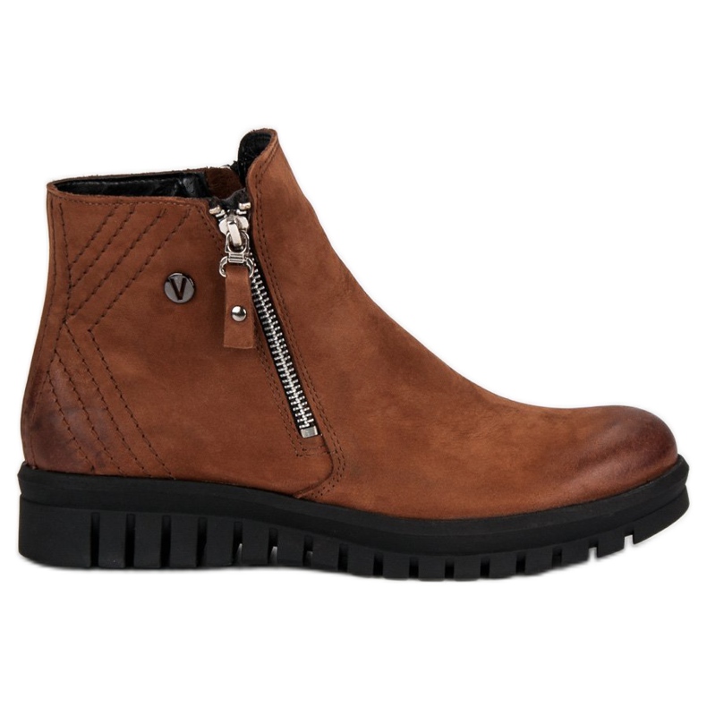 Niske čizme na VINCEZA patentnom zatvaraču smeđa