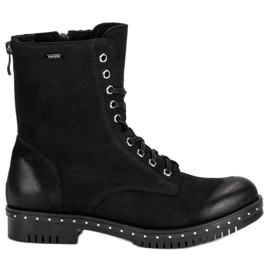 Black Leather Workers VINCEZA crna