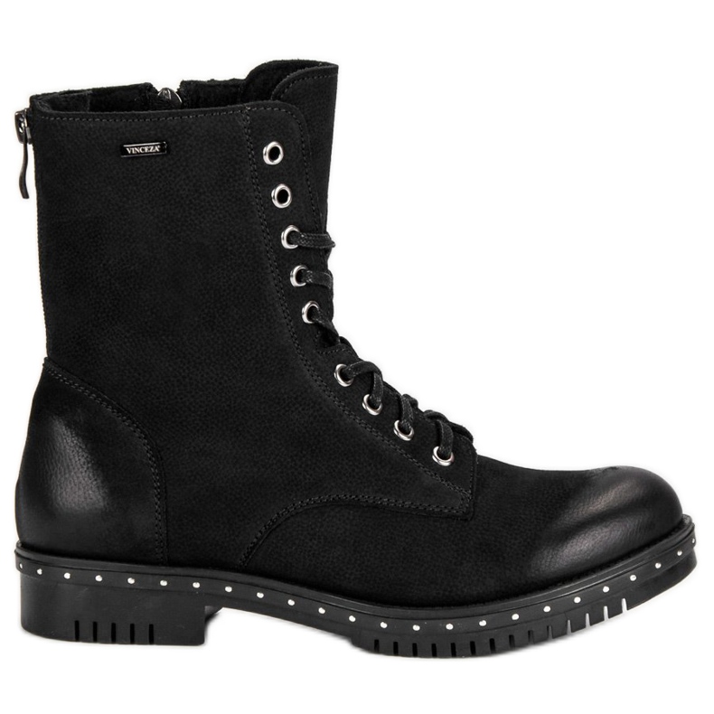 Black Leather Workers VINCEZA crno