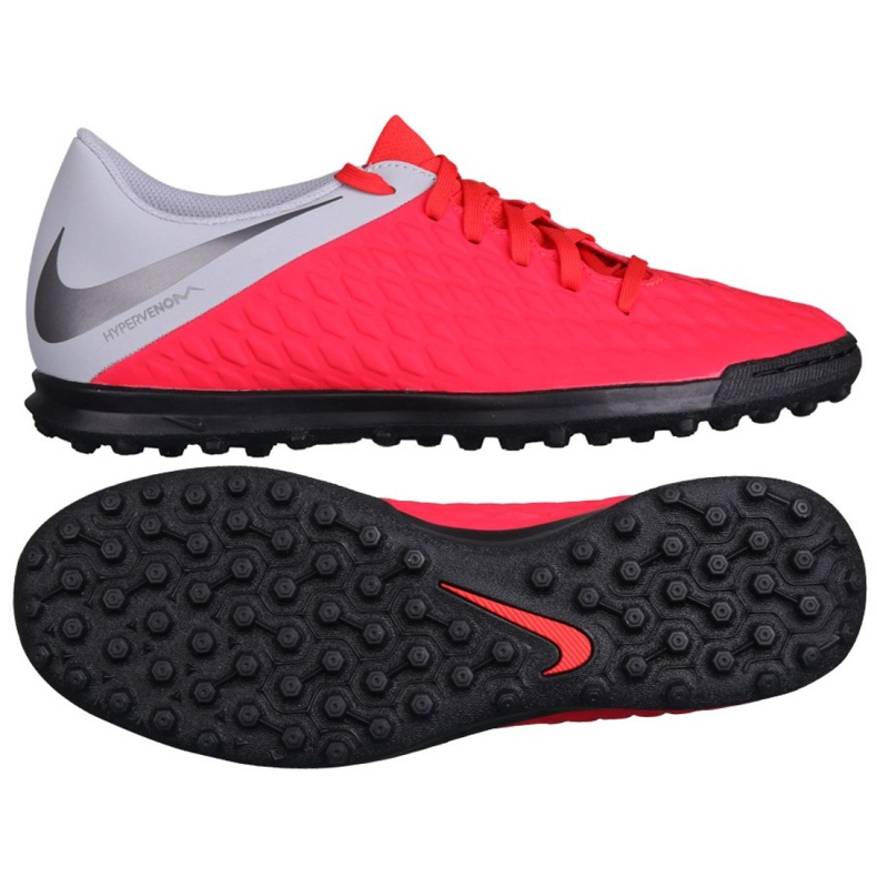Nogometne tenisice Nike Hypervenom 3 Club Tf AJ3811-600 crno crvena