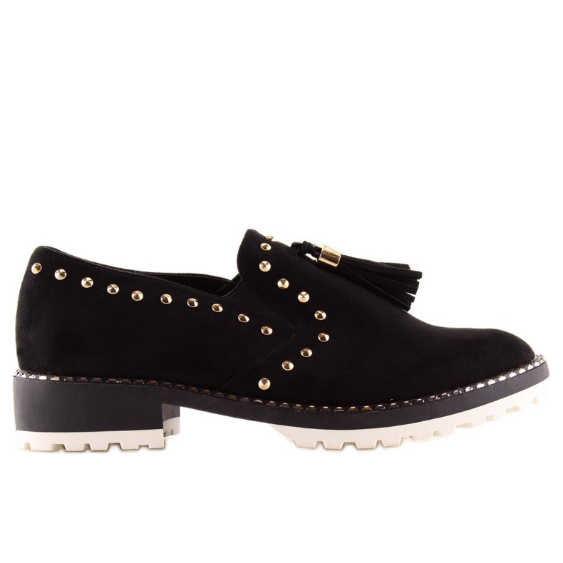 Crne mokasine s čavlima U-6250 Black crno