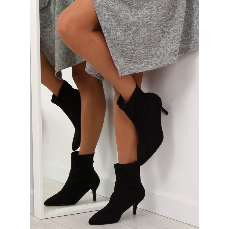 Crne F183 Crne čizme na iglu crno