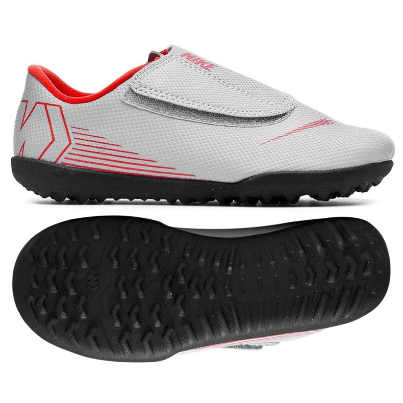 Nogometne cipele Nike Mercurial Vapor 12 Club Ps Tf Jr AH7357-060 siva siva