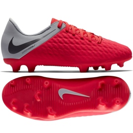 Nogometne cipele Nike Hypervenom Phantom 3Club Fg Jr AJ4146-600 raznobojna crvena