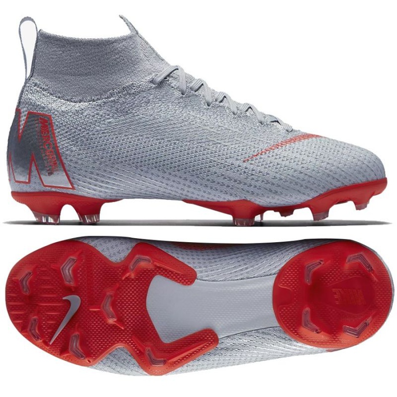 Nogometne cipele Nike Mercurial Superfly 6 Elite Fg Jr AH7340-060 siva srebro