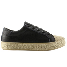 Tenisice na lanenom potplatu NA05P Crne crna