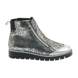 Čizme izolirane čizme Bartek crne i srebrne crna siva
