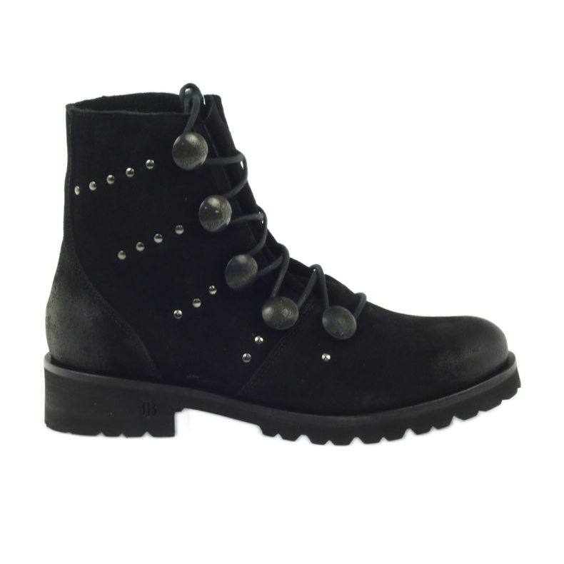 Ženske čizme Badura ukrašene gumbima i rhinestones crno