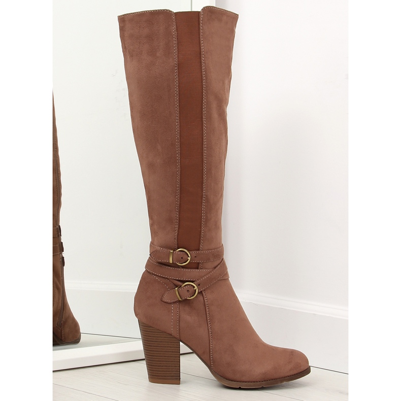 Smeđe visoke potpetice 103-GG kaki smeđa