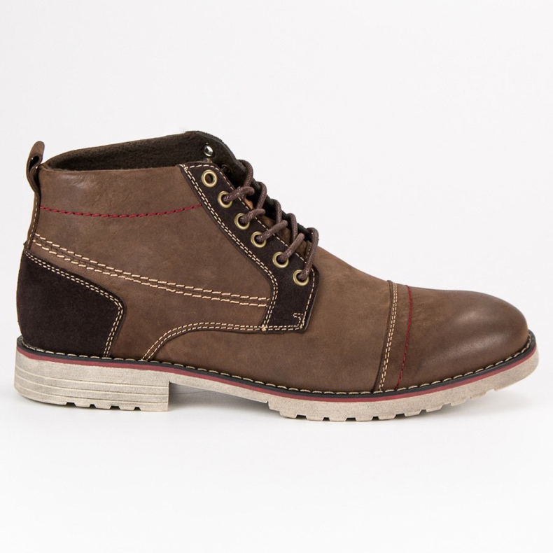 Original Walkman Shoes Vezane kožne čizme smeđa