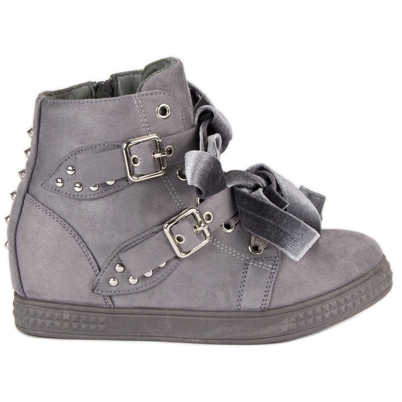 Super Me Sive tenisice s mašnicama siva