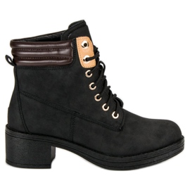 Radničke čizme s visokim potpeticama crna