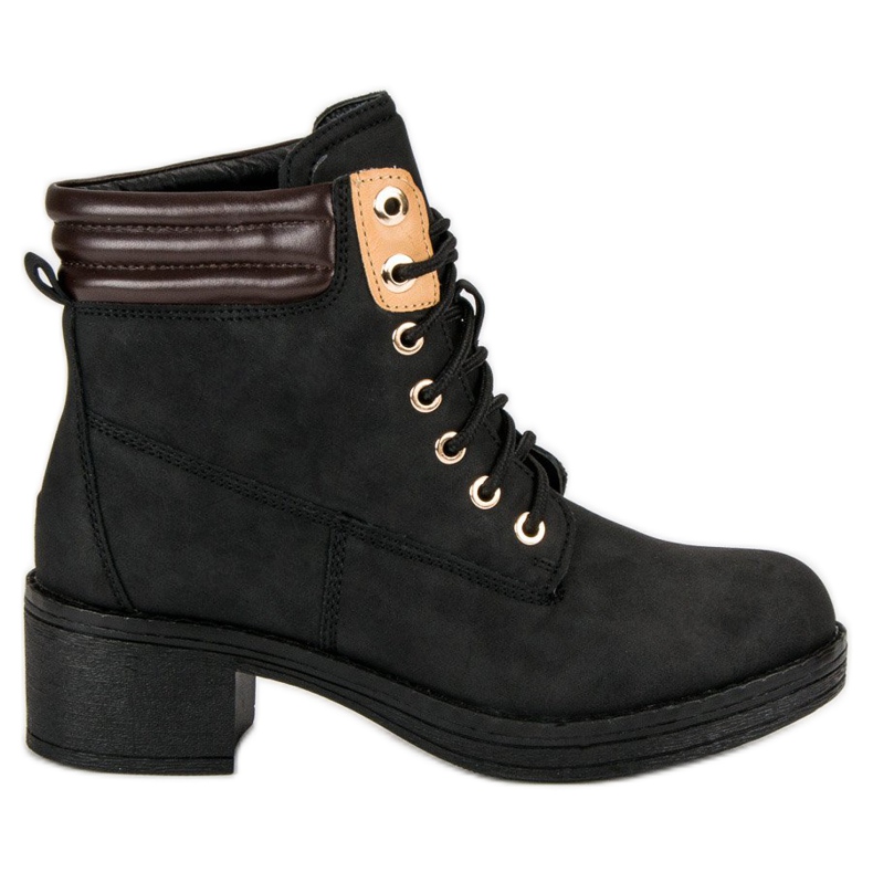 Radničke čizme s visokim potpeticama crno