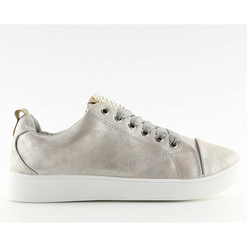 Sive tenisice 88013 Srebrne boje s biserima siva