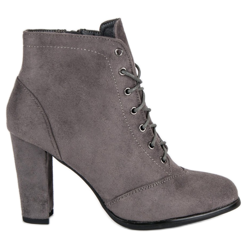 Juliet Vezane čizme na postu siva