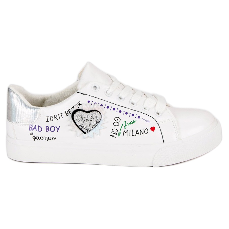 Bijele tenisice s printom bijela siva