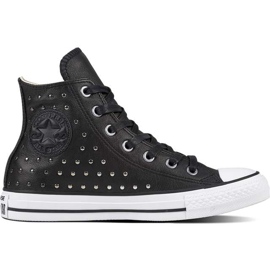 Converse Chuck Taylor All Star koža Crna crna Srebrna crno