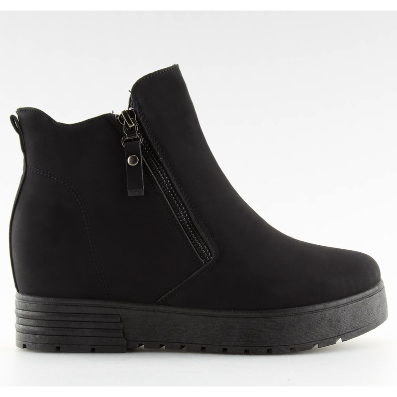 Čizme na skrivenom klinču crne SJ657 crne crno