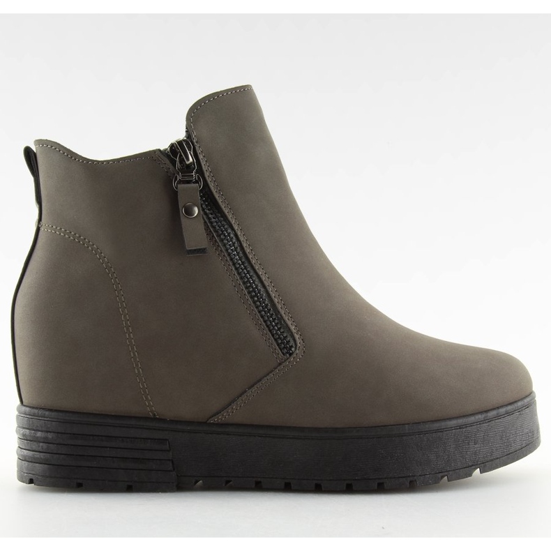 Čizme na skrivenom klinču SJ657 Tamno siva