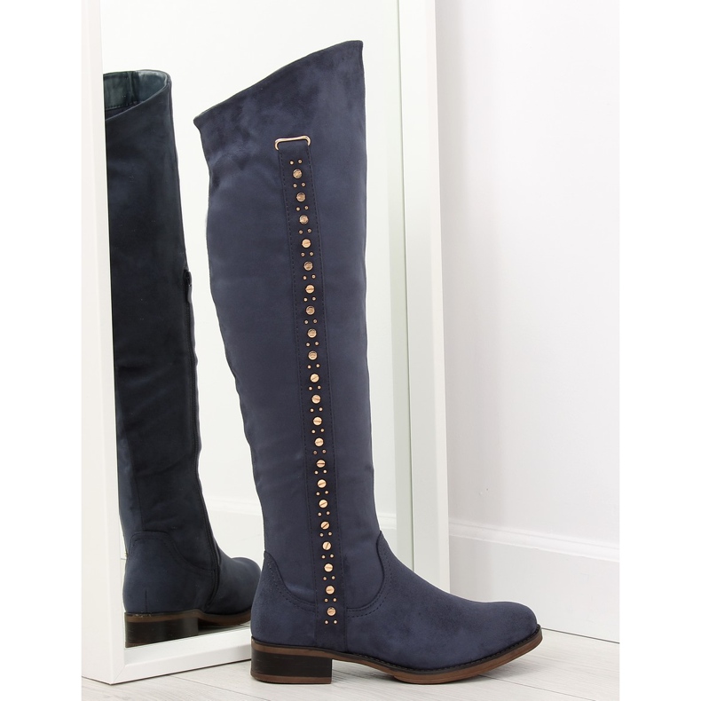 Čizme preko koljena, tamnoplava 990-PG plava mornarsko plava