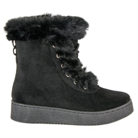 Crne zavezane čizme za snijeg crna