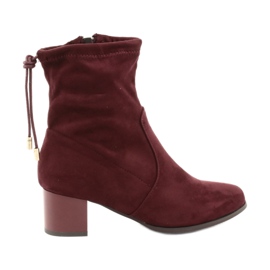 M.Daszyński Čizme od antilopa visoke pete Daszyński SA58 crvena višebojan