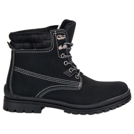 Crne vezane planinarske čizme crna