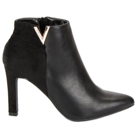 Vinceza Crne gležnjače s visokom potpeticom od vinceze crna