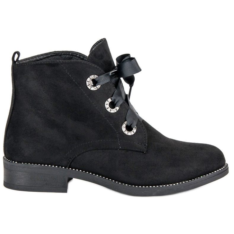 Seastar Vezane čizme od antilopa crno