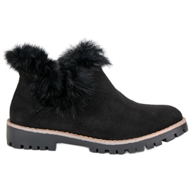 Forever Folie Čizme do gležnjača od antilopa crna