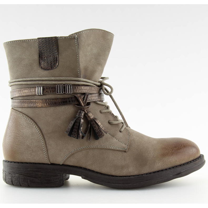 Ženske bež i smeđe čizme BH52-KB kaki boje