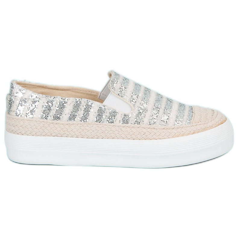 J. Star Srebrne espadrile siva