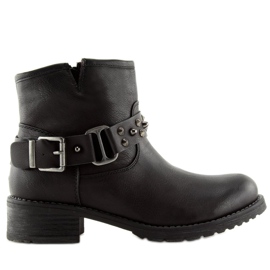 Crne čizme s klinovima crne 810-PA Crne crna