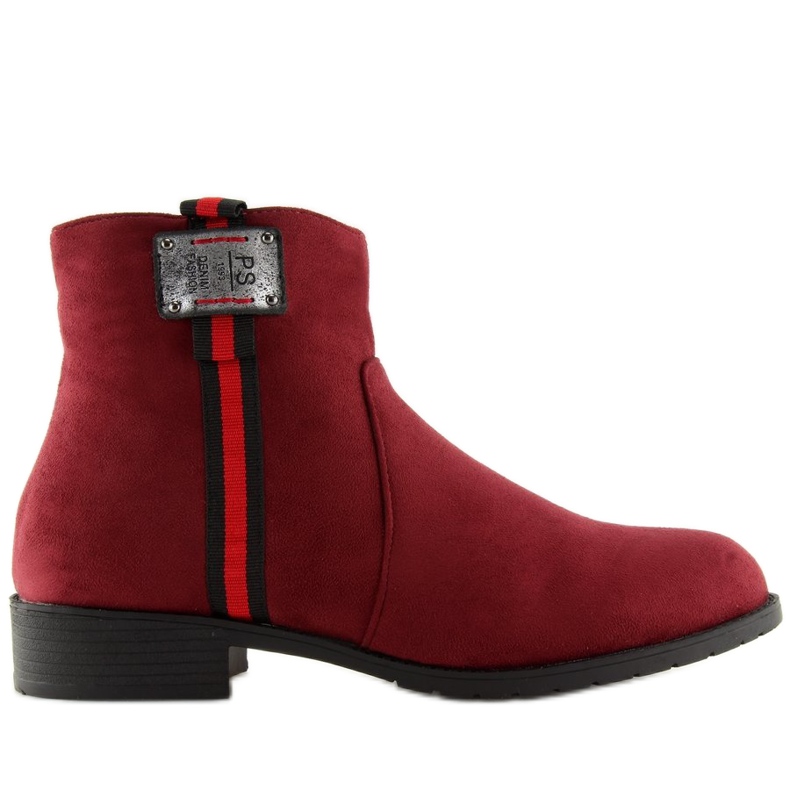 Čizme do gležnja antilop bordo 100-913B0-2 Crvena