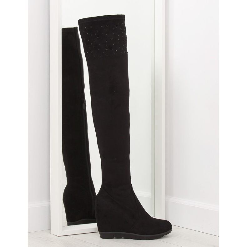 Crne čizme s klinom K-59 crno