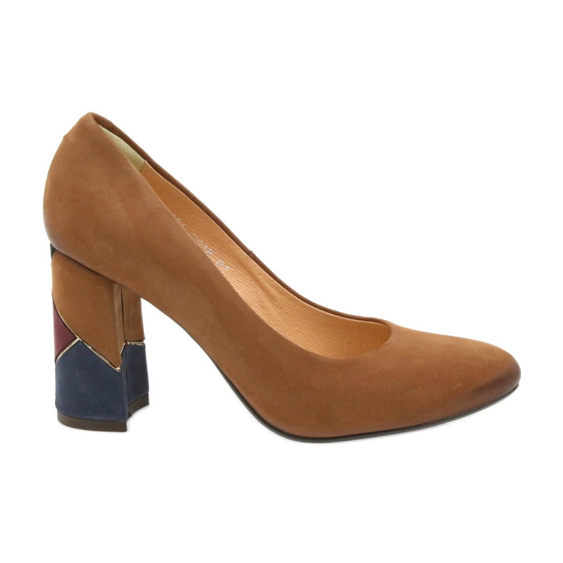 Espinto formalne pumpe crvene pumpe na ukrasnom postu smeđa