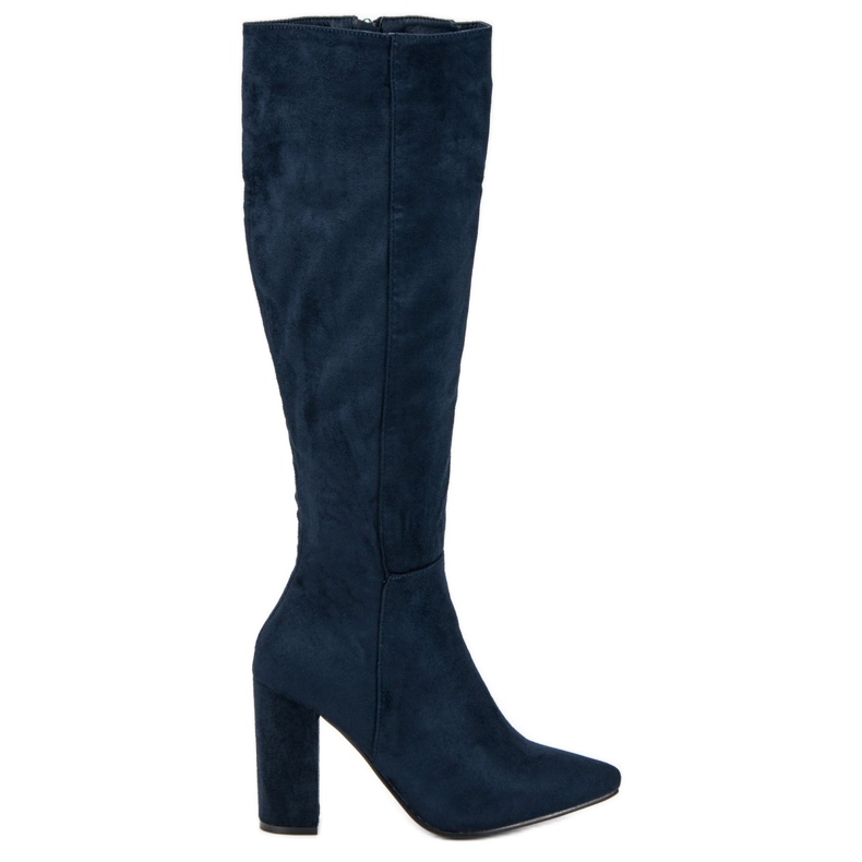 Small Swan Čizme s visokom potpeticom od antilopa plava