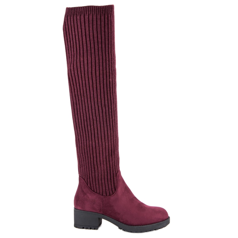 Ideal Shoes Ugrađene bordo čizme crvena
