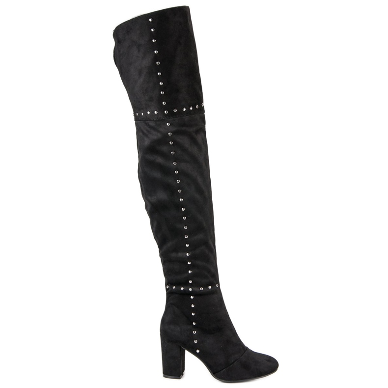 Crne čizme za bedra na stupu crno