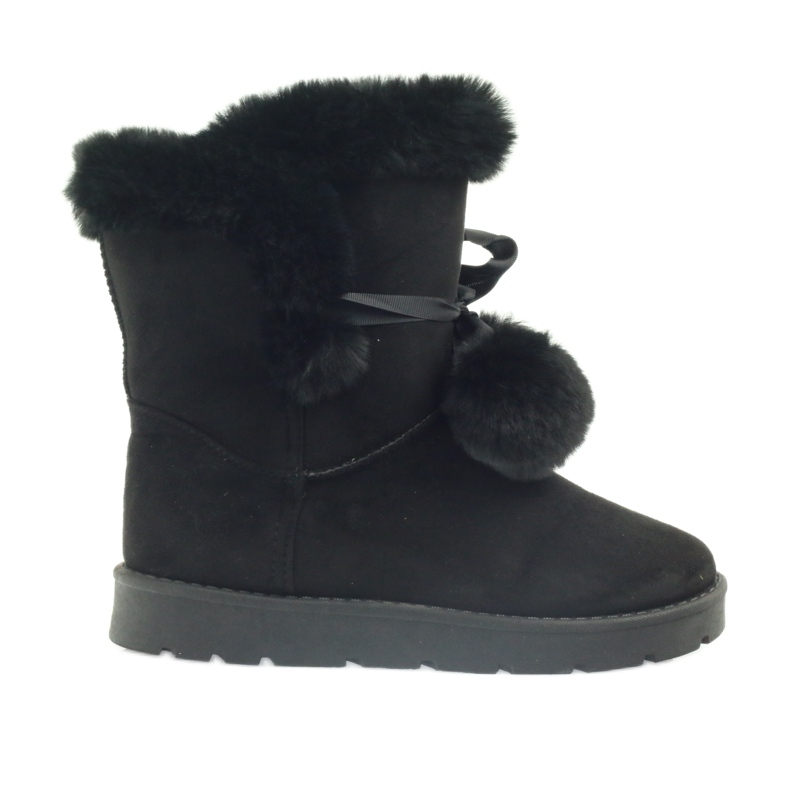 Crni Emusy Mukluki s pompom crno