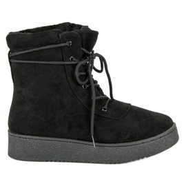 Anesia Paris Čizme na vezanje na platformi crna