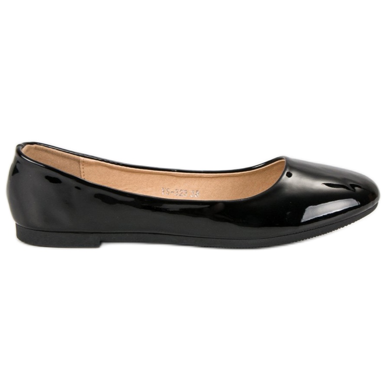 Top Shoes Lakirane balerine crno