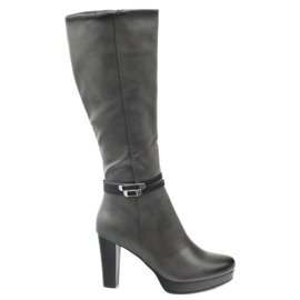 M.Daszyński Čizme na post Daszyński AM61 crna siva